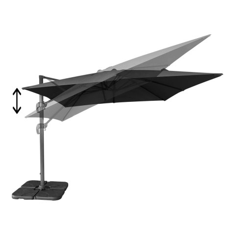 Parasol ogrodowy wiszący Baza 295x295 cm nowoczesny czarny House Nordic ( Rozmiar: uniwersalny )