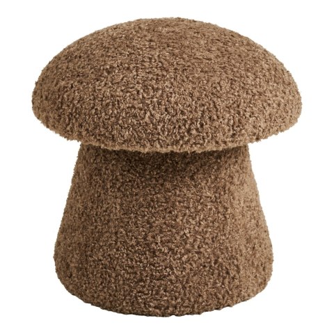Pufa Enna teddy futrzana brązowa okrągła do salonu 45 cm ( Rozmiar: uniwersalny )
