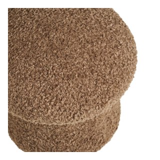 Pufa Enna teddy futrzana brązowa okrągła do salonu 45 cm ( Rozmiar: uniwersalny )