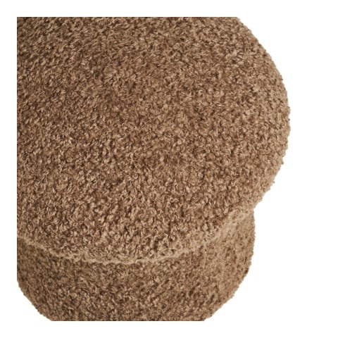 Pufa Enna teddy futrzana brązowa okrągła do salonu 45 cm ( Rozmiar: uniwersalny )