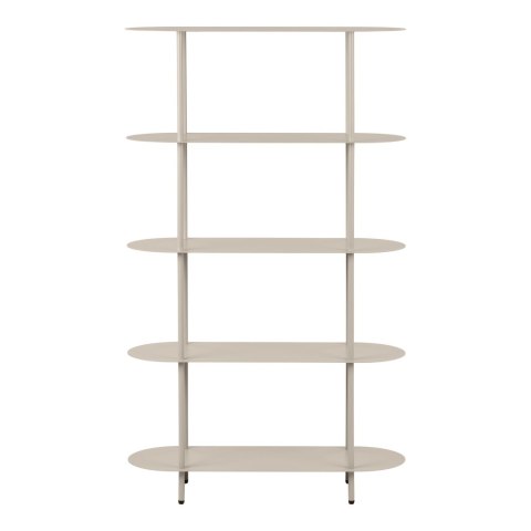 Regał metalowy Rieti piaskowy 5 półek do salonu na książki 90 cm ( Rozmiar: uniwersalny )