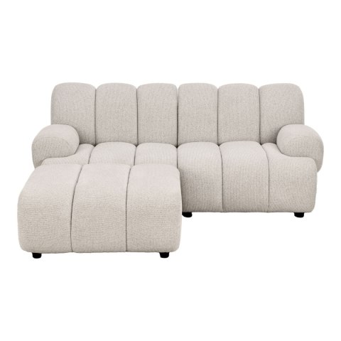 Sofa modułowa Taza 2,5‑osobowa z pufą piaskowa lewa do salonu ( Rozmiar: uniwersalny )