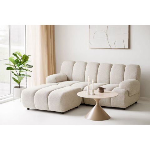 Sofa modułowa Taza 2,5‑osobowa z pufą piaskowa lewa do salonu ( Rozmiar: uniwersalny )