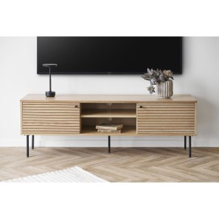 Szafka RTV Kyoto 150 cm drewniana ryflowana loftowa do salonu ( Rozmiar: uniwersalny )