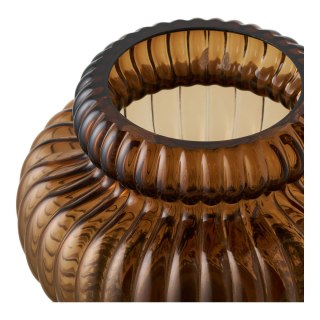 Wazon Flow szklany dymiony brązowy dekoracyjny do salonu 20 cm ( Rozmiar: uniwersalny )