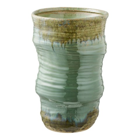 Wazon Toran zielony ceramiczny boho 22 cm wysoki wazon dekoracyjny ( Rozmiar: uniwersalny )