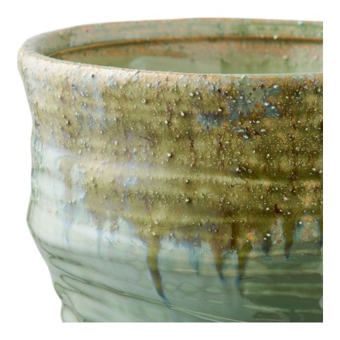 Wazon Toran zielony ceramiczny boho 22 cm wysoki wazon dekoracyjny ( Rozmiar: uniwersalny )