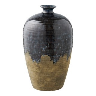 Wazon ceramiczny Cali granatowy 44,5 cm wysoki wazon na kwiaty do salonu ( Rozmiar: uniwersalny )