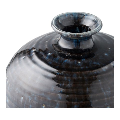 Wazon ceramiczny Cali granatowy 44,5 cm wysoki wazon na kwiaty do salonu ( Rozmiar: uniwersalny )