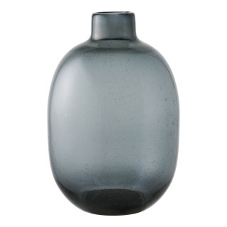 Wazon szklany Echo czarny dymiony 35 cm wysoki wazon do salonu ( Rozmiar: uniwersalny )