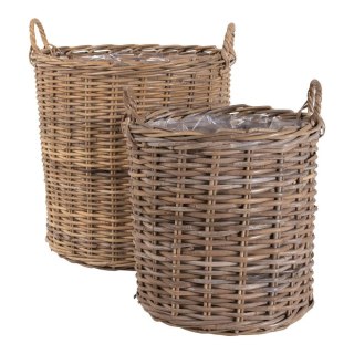 Zestaw 2 koszy dekoracyjnych Indo rattan boho do salonu i na taras House Nordic ( Rozmiar: uniwersalny )