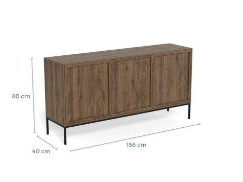 Komoda Palmdale dąb dymiony nowoczesna na czarnych nóżkach 80 cm ( Rozmiar: uniwersalny )