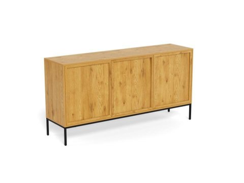 Komoda Palmdale dąb naturalny czarna 158 cm nowoczesna do salonu ( Rozmiar: uniwersalny )