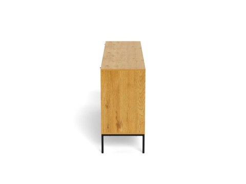 Komoda Palmdale dąb naturalny czarna 158 cm nowoczesna do salonu ( Rozmiar: uniwersalny )