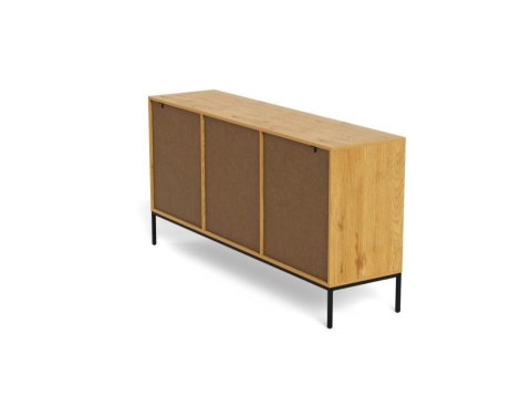 Komoda Palmdale dąb naturalny czarna 158 cm nowoczesna do salonu ( Rozmiar: uniwersalny )