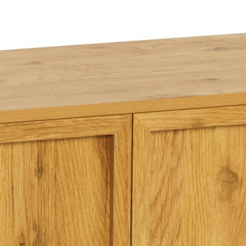 Komoda Palmdale dąb naturalny czarna 158 cm nowoczesna do salonu ( Rozmiar: uniwersalny )