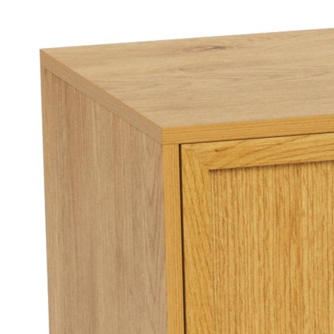 Komoda Palmdale dąb naturalny czarna 158 cm nowoczesna do salonu ( Rozmiar: uniwersalny )