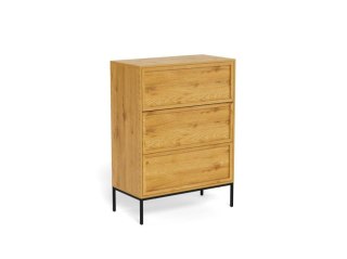 Komoda Palmdale dąb naturalny czarna nowoczesna 3 szuflady 80 cm ( Rozmiar: uniwersalny )
