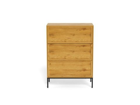 Komoda Palmdale dąb naturalny czarna nowoczesna 3 szuflady 80 cm ( Rozmiar: uniwersalny )