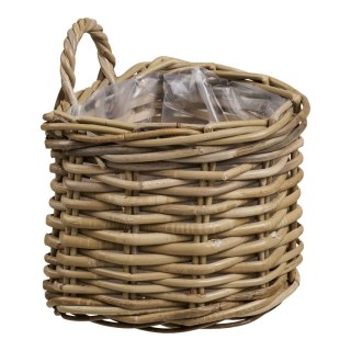 Kosz dekoracyjny Keli rattan kubu naturalny do salonu i sypialni 37x23x27 cm ( Rozmiar: uniwersalny )