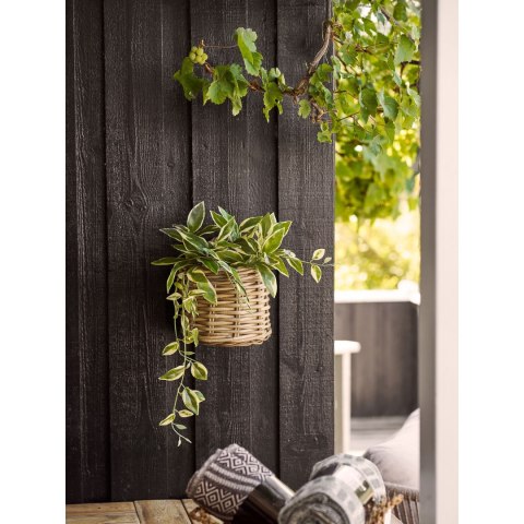 Kosz dekoracyjny Keli rattan kubu naturalny do salonu i sypialni 37x23x27 cm ( Rozmiar: uniwersalny )