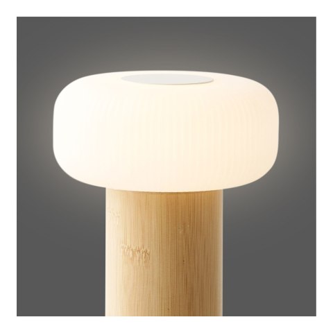 Lampka nocna LED Stafford akumulatorowa bambusowa do sypialni biała ( Rozmiar: uniwersalny )