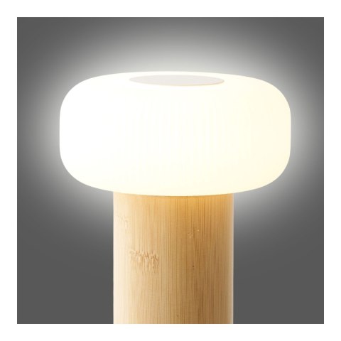 Lampka nocna LED Stafford akumulatorowa bambusowa do sypialni biała ( Rozmiar: uniwersalny )