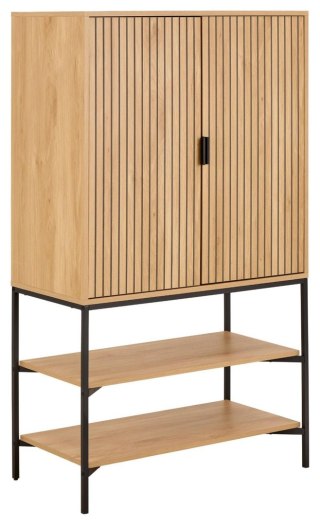 Regał na książki Jaipur loftowy zamykany dąb czarny 80 cm Actona ( Rozmiar: uniwersalny )