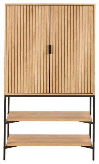 Regał na książki Jaipur loftowy zamykany dąb czarny 80 cm Actona ( Rozmiar: uniwersalny )