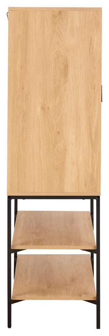 Regał na książki Jaipur loftowy zamykany dąb czarny 80 cm Actona ( Rozmiar: uniwersalny )