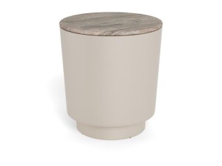 Stolik kawowy Cangas okrągły 45 cm szary marmur nowoczesny do salonu ( Rozmiar: uniwersalny )