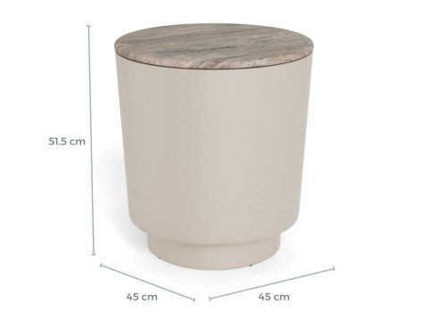 Stolik kawowy Cangas okrągły 45 cm szary marmur nowoczesny do salonu ( Rozmiar: uniwersalny )