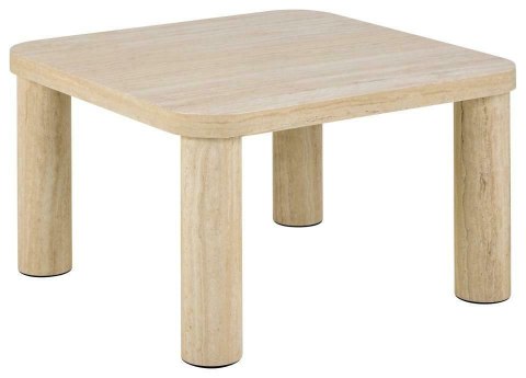 Stolik kawowy Solano 60x60 beżowy trawertyn nowoczesny do salonu ( Rozmiar: uniwersalny )
