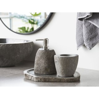Taca dekoracyjna kamienna Gara owalna naturalna do serwowania 30x25 cm ( Rozmiar: uniwersalny )