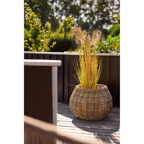 Zestaw 2 koszy dekoracyjnych Melaka rattan kubu naturalny do salonu House Nordic ( Rozmiar: uniwersalny )