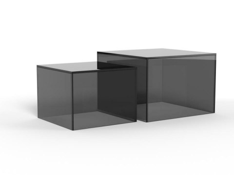 Actona Dice zestaw 2 stolików kawowych szklanych loft czarny 50x50 ( Rozmiar: uniwersalny )