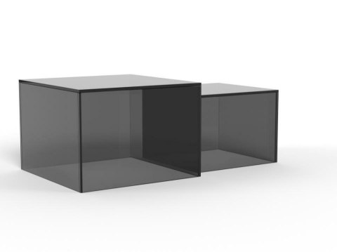 Actona Dice zestaw 2 stolików kawowych szklanych loft czarny 50x50 ( Rozmiar: uniwersalny )