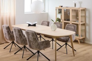 Actona Edgar krzesło obrotowe do jadalni tapicerowane brązowe loft ( Rozmiar: uniwersalny )