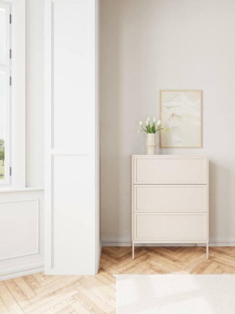 Komoda Palmdale szara nowoczesna z szufladami 80 cm do salonu ( Rozmiar: uniwersalny )
