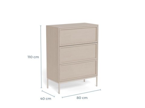 Komoda Palmdale szara nowoczesna z szufladami 80 cm do salonu ( Rozmiar: uniwersalny )