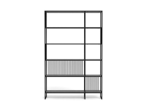 Regał loftowy Strington czarny metalowy na książki 120 cm Actona ( Rozmiar: uniwersalny )