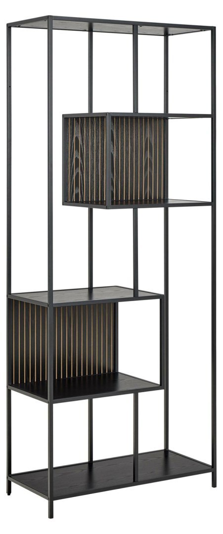 Regał metalowy Seaford II loftowy czarny na książki 77 cm Actona ( Rozmiar: uniwersalny )