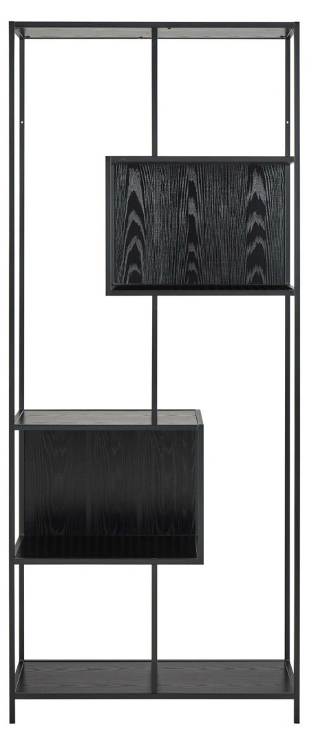 Regał metalowy Seaford II loftowy czarny na książki 77 cm Actona ( Rozmiar: uniwersalny )