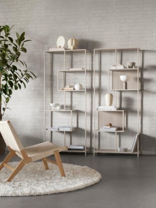 Regał na książki Seaford II szary loftowy metalowy 77 cm Actona ( Rozmiar: uniwersalny )
