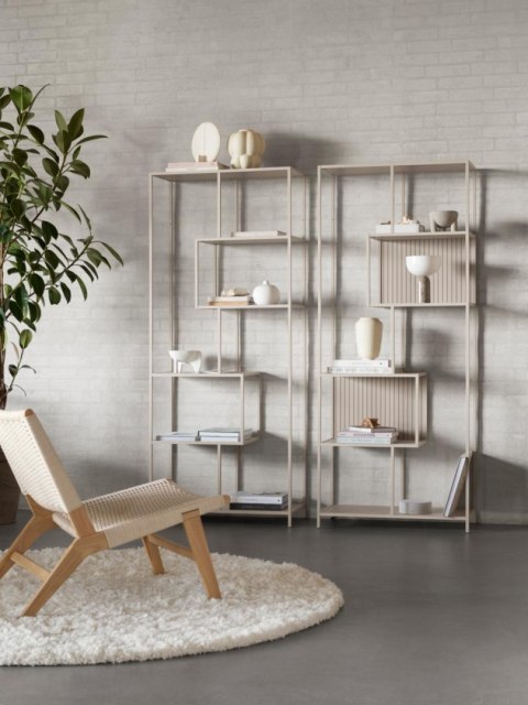 Regał na książki Seaford II szary loftowy metalowy 77 cm Actona ( Rozmiar: uniwersalny )