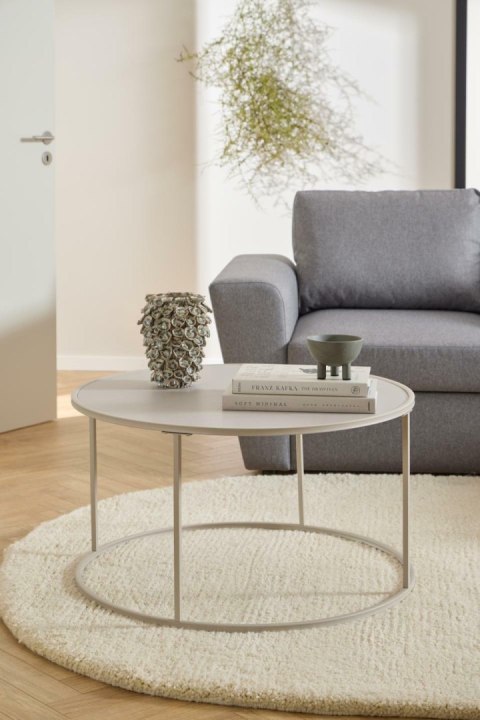 Seaford stolik kawowy okrągły szary nowoczesny metalowy 80 cm ( Rozmiar: uniwersalny )
