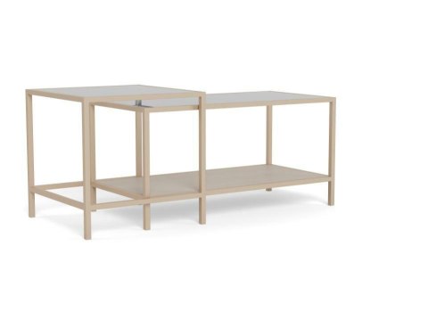 Seaford zestaw 2 stolików kawowych kwadratowych loft beżowy do salonu ( Rozmiar: uniwersalny )