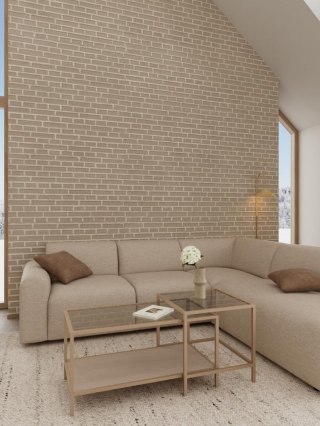 Seaford zestaw 2 stolików kawowych kwadratowych loft beżowy do salonu ( Rozmiar: uniwersalny )