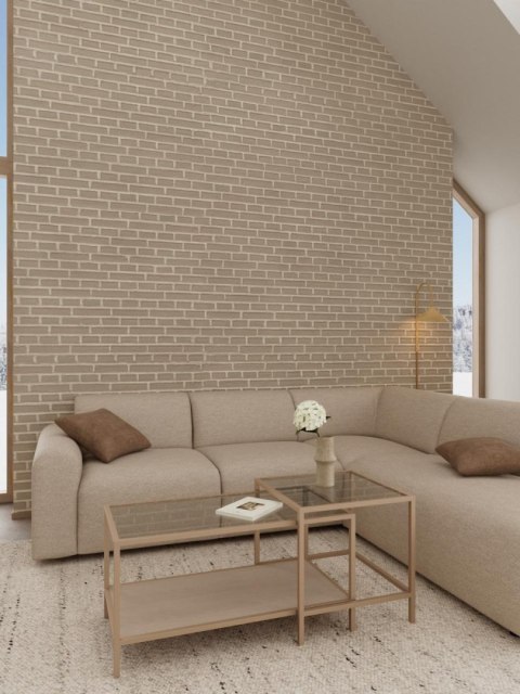 Seaford zestaw 2 stolików kawowych kwadratowych loft beżowy do salonu ( Rozmiar: uniwersalny )