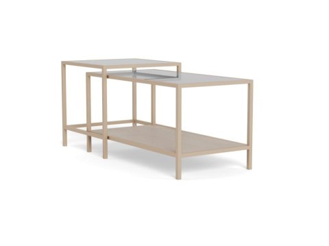 Seaford zestaw 2 stolików kawowych kwadratowych loft beżowy do salonu ( Rozmiar: uniwersalny )